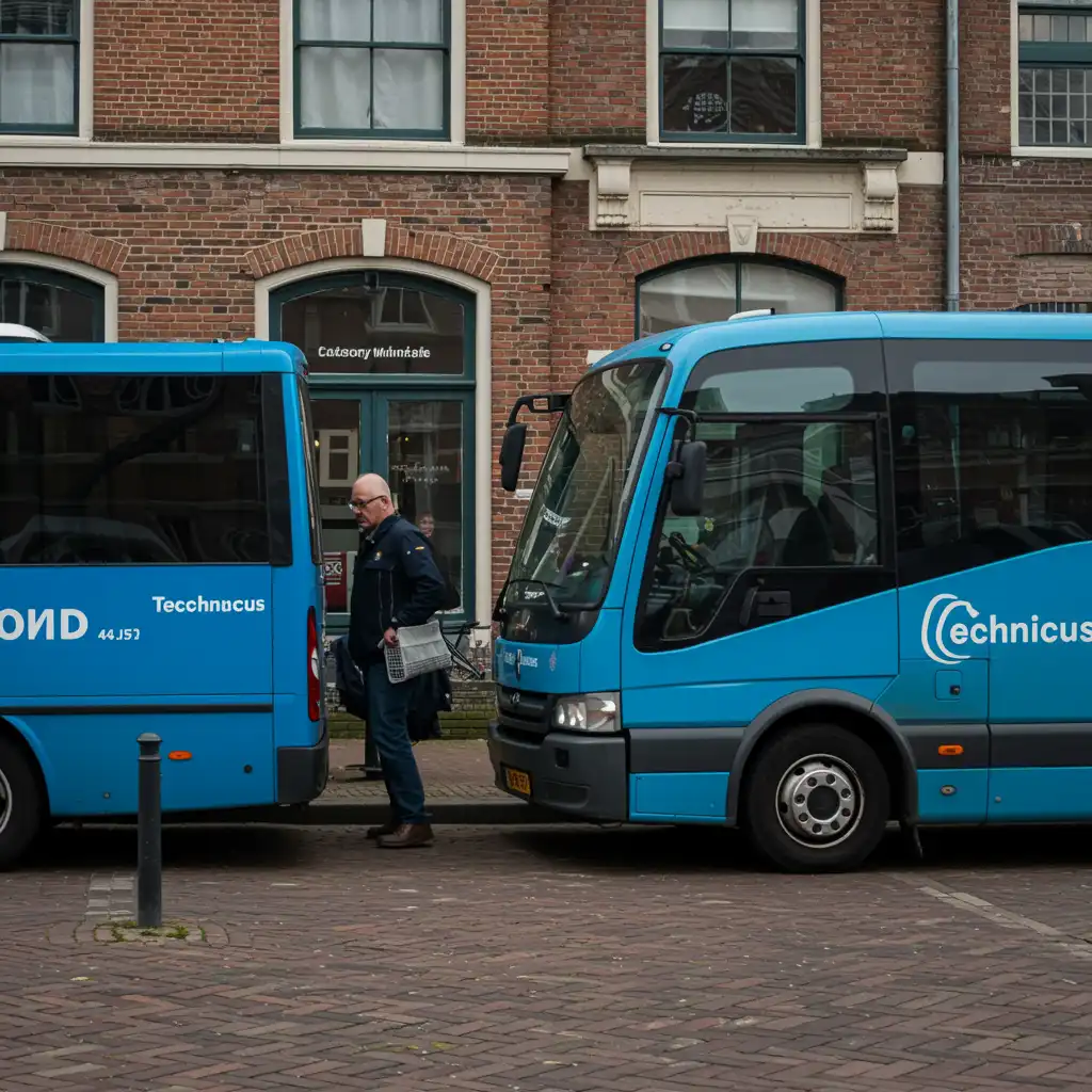 Een autosleutelmaker controleert een busje