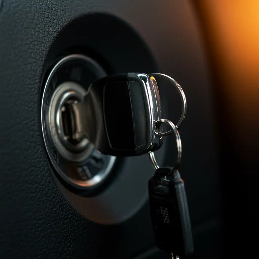  Nieuwe autosleutel in auto contact