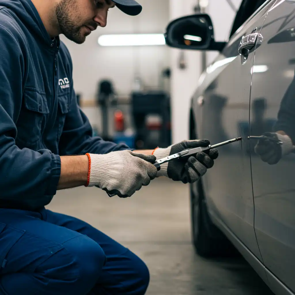 Autosleutelmaker opent autodeur na afgebroken sleutel